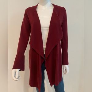 WHBM Drape Front Sweater Cardigan Burgundy-Maroon Women's Size S